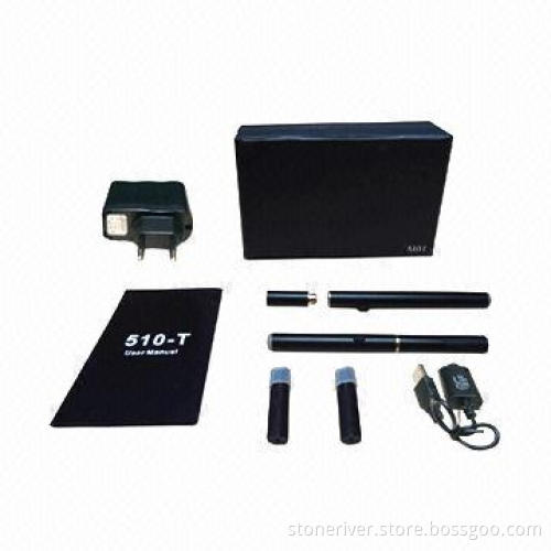 Electronic Cigarette with 2 Atomizing Devices, 2 Cartridges, 1 Adapter and USB Charger